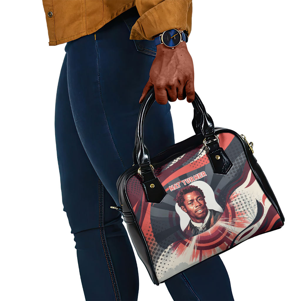 Nat Turner Black History Shoulder Handbag Retro Pop Art Swirl Sunburst Portrait Freedom