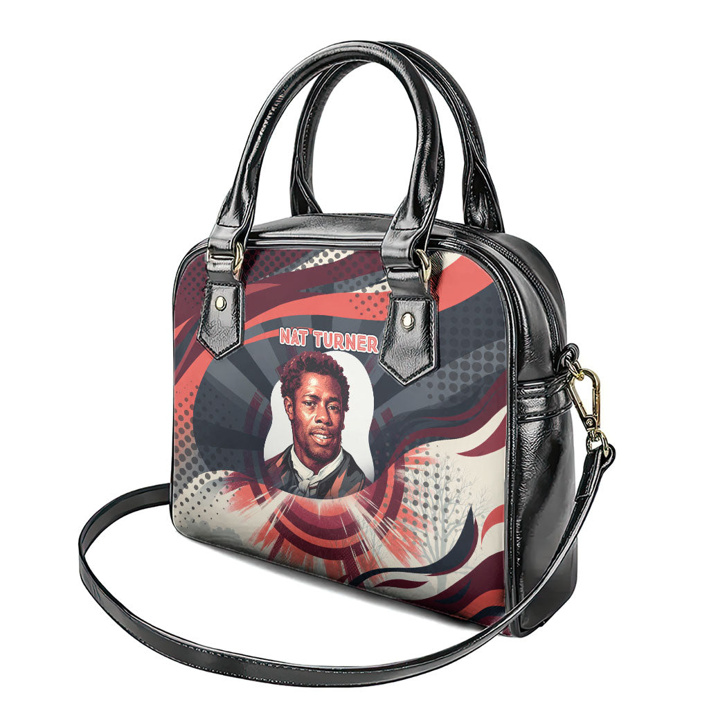 Nat Turner Black History Shoulder Handbag Retro Pop Art Swirl Sunburst Portrait Freedom
