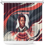 Nat Turner Black History Shower Curtain Retro Pop Art Swirl Sunburst Portrait Freedom