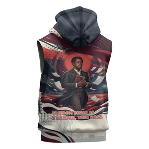 Nat Turner Black History Sleeveless Hoodie Retro Pop Art Swirl Sunburst Portrait Freedom