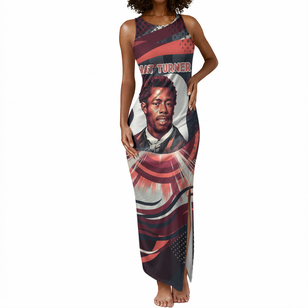 Nat Turner Black History Tank Maxi Dress Retro Pop Art Swirl Sunburst Portrait Freedom