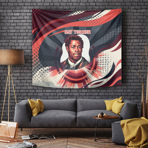 Nat Turner Black History Tapestry Retro Pop Art Swirl Sunburst Portrait Freedom