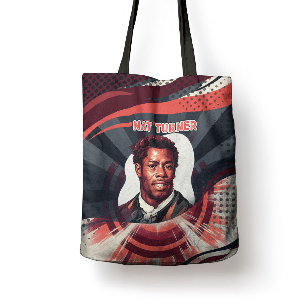 Nat Turner Black History Tote Bag Retro Pop Art Swirl Sunburst Portrait Freedom