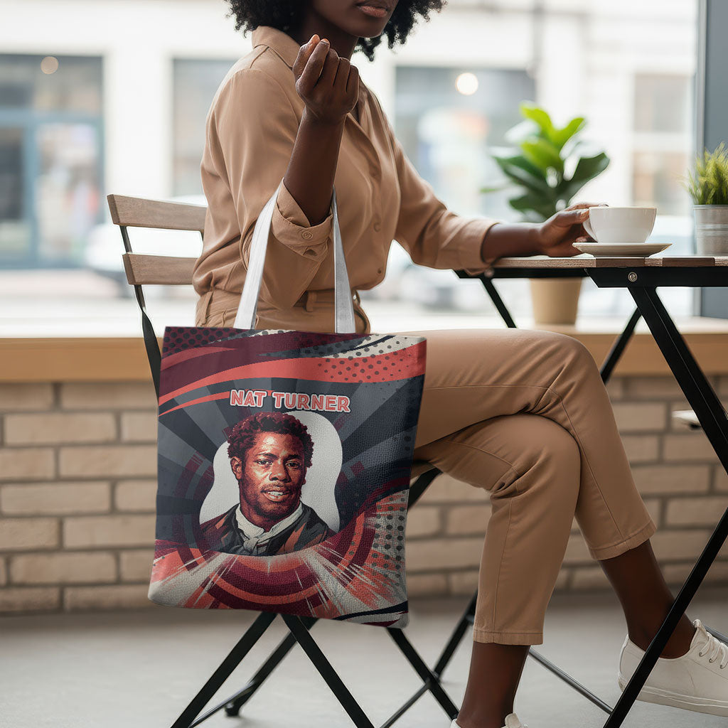 Nat Turner Black History Tote Bag Retro Pop Art Swirl Sunburst Portrait Freedom