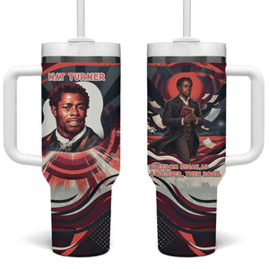 Nat Turner Black History Tumbler With Handle Retro Pop Art Swirl Sunburst Portrait Freedom