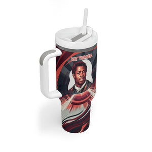 Nat Turner Black History Tumbler With Handle Retro Pop Art Swirl Sunburst Portrait Freedom