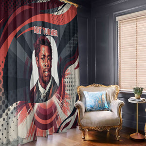 Nat Turner Black History Window Curtain Retro Pop Art Swirl Sunburst Portrait Freedom