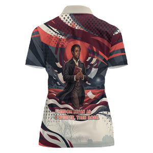 Nat Turner Black History Women Polo Shirt Retro Pop Art Swirl Sunburst Portrait Freedom