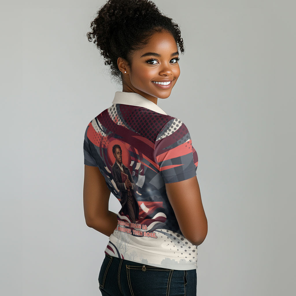 Nat Turner Black History Women Polo Shirt Retro Pop Art Swirl Sunburst Portrait Freedom