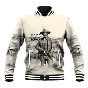 Bass Reeves Lawman Western Marshal Baseball Jacket Vintage Charcoal Sketch Indomitable Black Cowboy Legend