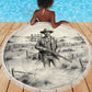 Bass Reeves Lawman Western Marshal Beach Blanket Vintage Charcoal Sketch Indomitable Black Cowboy Legend