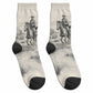 Bass Reeves Lawman Western Marshal Crew Socks Vintage Charcoal Sketch Indomitable Black Cowboy Legend