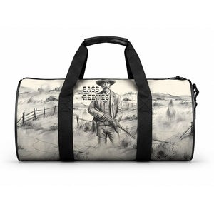 Bass Reeves Lawman Western Marshal Duffle Bag Vintage Charcoal Sketch Indomitable Black Cowboy Legend