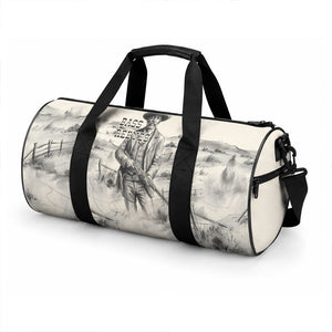 Bass Reeves Lawman Western Marshal Duffle Bag Vintage Charcoal Sketch Indomitable Black Cowboy Legend