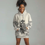 Bass Reeves Lawman Western Marshal Hoodie Dress Vintage Charcoal Sketch Indomitable Black Cowboy Legend