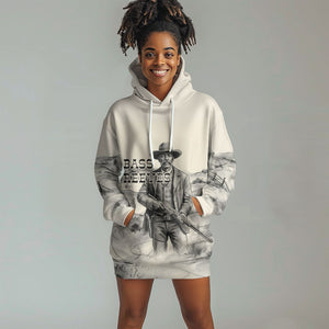 Bass Reeves Lawman Western Marshal Hoodie Dress Vintage Charcoal Sketch Indomitable Black Cowboy Legend