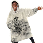 Bass Reeves Lawman Western Marshal Kid Wearable Blanket Hoodie Vintage Charcoal Sketch Indomitable Black Cowboy Legend
