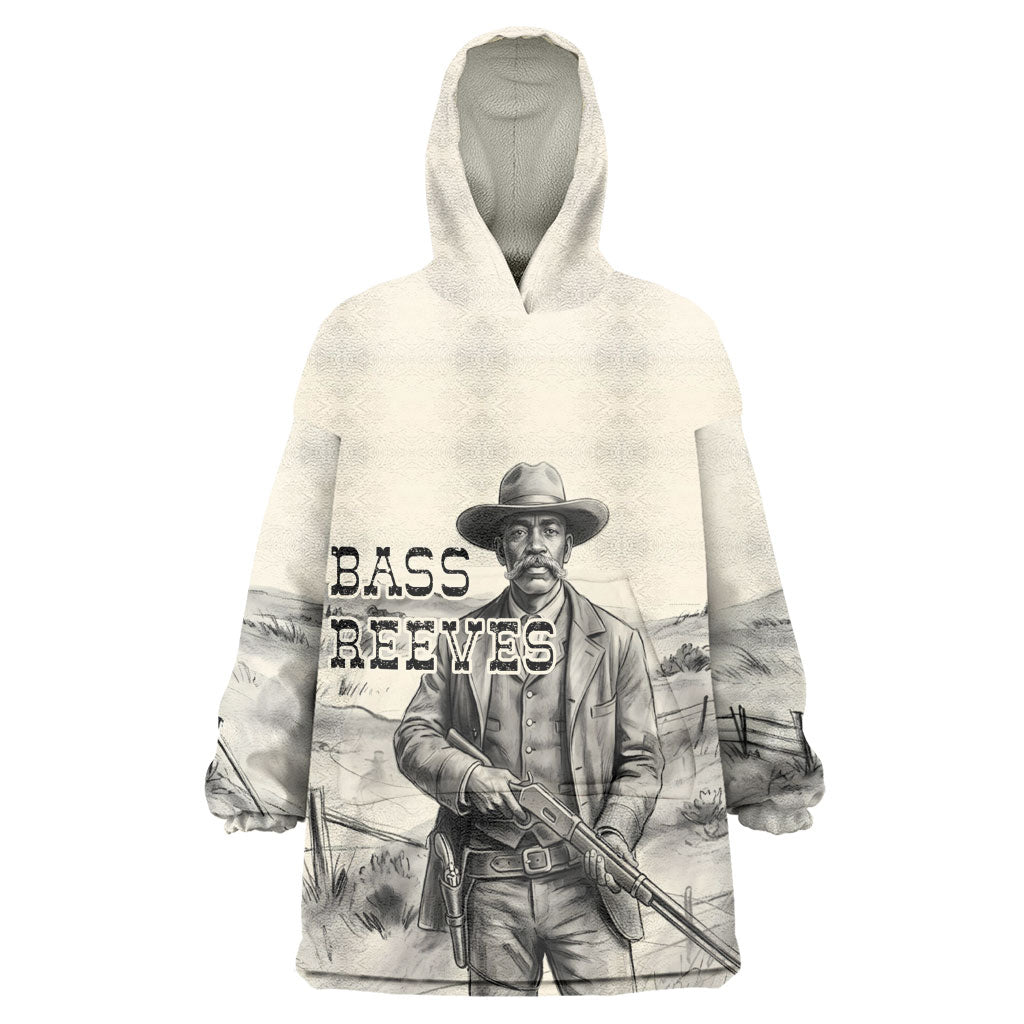 Bass Reeves Lawman Western Marshal Kid Wearable Blanket Hoodie Vintage Charcoal Sketch Indomitable Black Cowboy Legend