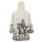 Bass Reeves Lawman Western Marshal Kid Wearable Blanket Hoodie Vintage Charcoal Sketch Indomitable Black Cowboy Legend