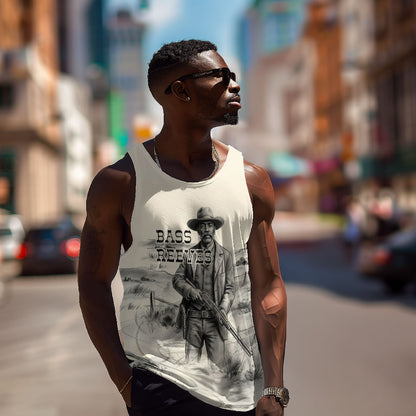 Bass Reeves Lawman Western Marshal Men Tank Top Vintage Charcoal Sketch Indomitable Black Cowboy Legend