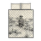 Bass Reeves Lawman Western Marshal Quilt Bed Set Vintage Charcoal Sketch Indomitable Black Cowboy Legend