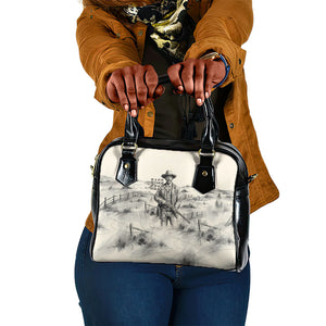 Bass Reeves Lawman Western Marshal Shoulder Handbag Vintage Charcoal Sketch Indomitable Black Cowboy Legend