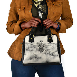 Bass Reeves Lawman Western Marshal Shoulder Handbag Vintage Charcoal Sketch Indomitable Black Cowboy Legend