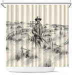Bass Reeves Lawman Western Marshal Shower Curtain Vintage Charcoal Sketch Indomitable Black Cowboy Legend