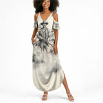 Bass Reeves Lawman Western Marshal Summer Maxi Dress Vintage Charcoal Sketch Indomitable Black Cowboy Legend