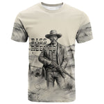 Bass Reeves Lawman Western Marshal T shirt Vintage Charcoal Sketch Indomitable Black Cowboy Legend