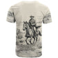 Bass Reeves Lawman Western Marshal T shirt Vintage Charcoal Sketch Indomitable Black Cowboy Legend