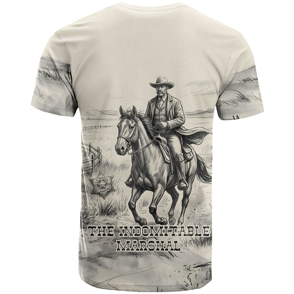 Bass Reeves Lawman Western Marshal T shirt Vintage Charcoal Sketch Indomitable Black Cowboy Legend