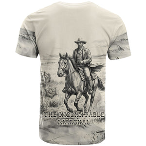 Bass Reeves Lawman Western Marshal T shirt Vintage Charcoal Sketch Indomitable Black Cowboy Legend