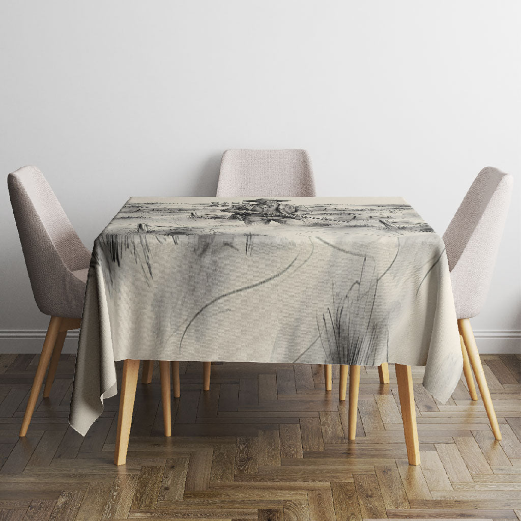 Bass Reeves Lawman Western Marshal Tablecloth Vintage Charcoal Sketch Indomitable Black Cowboy Legend