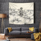 Bass Reeves Lawman Western Marshal Tapestry Vintage Charcoal Sketch Indomitable Black Cowboy Legend
