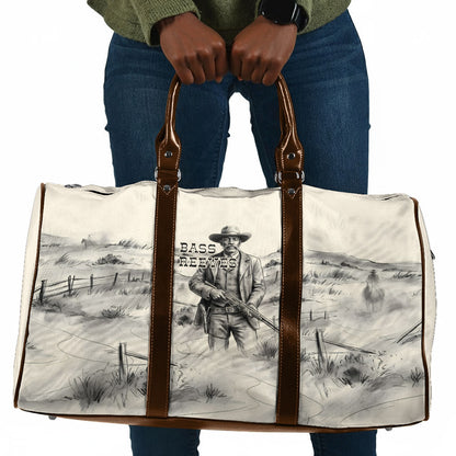 Bass Reeves Lawman Western Marshal Travel Bag Vintage Charcoal Sketch Indomitable Black Cowboy Legend