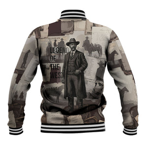 Bass Reeves Black Cowboy Lawman Baseball Jacket Vintage Newspaper Collage Old West Legend Sketch