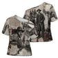 Bass Reeves Black Cowboy Lawman Cross Shoulder Shirt Vintage Newspaper Collage Old West Legend Sketch