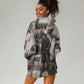 Bass Reeves Black Cowboy Lawman Hoodie Dress Vintage Newspaper Collage Old West Legend Sketch