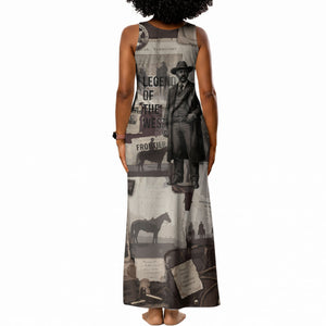 Bass Reeves Black Cowboy Lawman Tank Maxi Dress Vintage Newspaper Collage Old West Legend Sketch