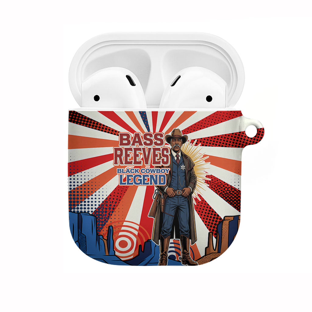 Bass Reeves Black Cowboy Legend AirPods Case Retro Comic Pop Art Sunburst Western US Marshal Badge