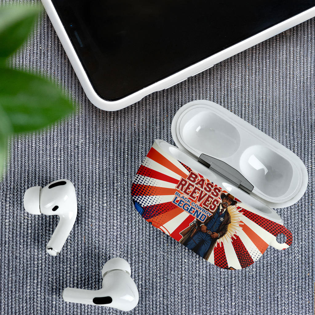 Bass Reeves Black Cowboy Legend AirPods Case Retro Comic Pop Art Sunburst Western US Marshal Badge