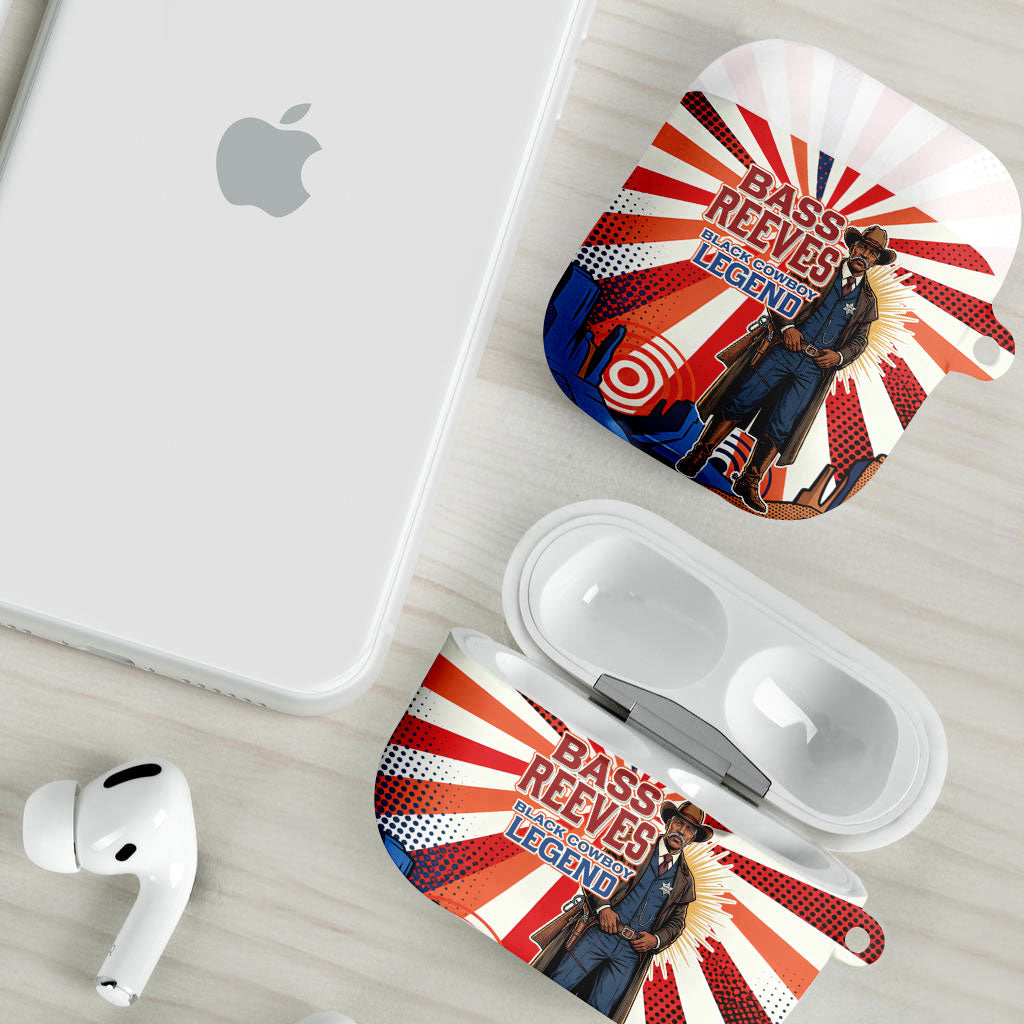Bass Reeves Black Cowboy Legend AirPods Case Retro Comic Pop Art Sunburst Western US Marshal Badge