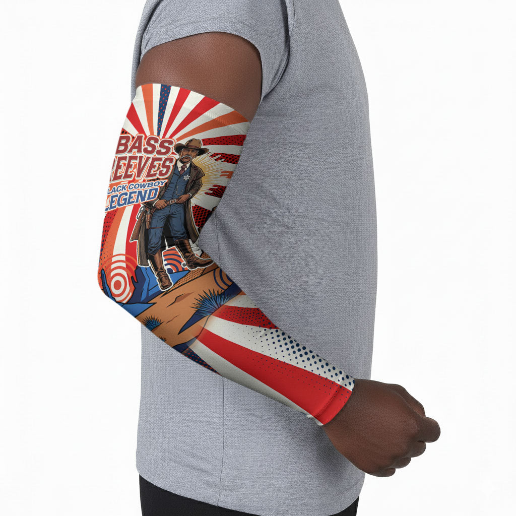 Bass Reeves Black Cowboy Legend Arm Sleeves Retro Comic Pop Art Sunburst Western US Marshal Badge