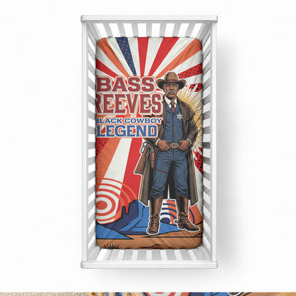 Bass Reeves Black Cowboy Legend Baby Bed Cover Retro Comic Pop Art Sunburst Western US Marshal Badge