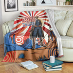 Bass Reeves Black Cowboy Legend Blanket Retro Comic Pop Art Sunburst Western US Marshal Badge