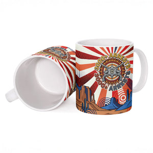 Bass Reeves Black Cowboy Legend Ceramic Mug Retro Comic Pop Art Sunburst Western US Marshal Badge