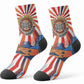 Bass Reeves Black Cowboy Legend Crew Socks Retro Comic Pop Art Sunburst Western US Marshal Badge