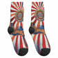 Bass Reeves Black Cowboy Legend Crew Socks Retro Comic Pop Art Sunburst Western US Marshal Badge