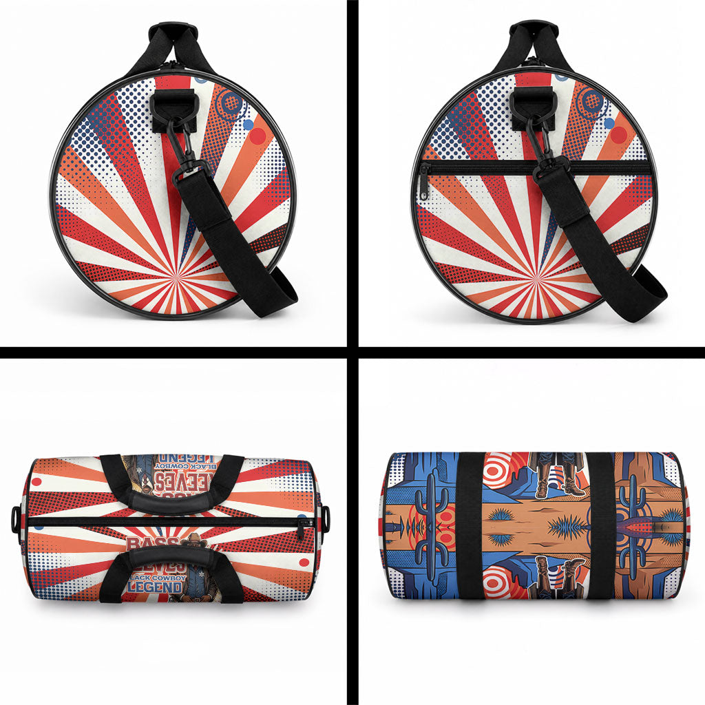 Bass Reeves Black Cowboy Legend Duffle Bag Retro Comic Pop Art Sunburst Western US Marshal Badge